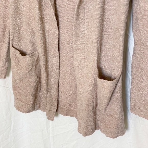 Barefoot Dreams CozyChic Lite Hooded Cardigan Dusty Rose Size Small - Picture 3 of 8